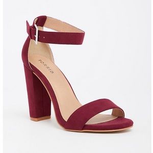 Firm!Torrid Wine Red Ankle Strap Heel Sandal 9W